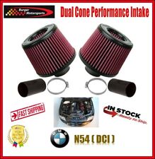 BMS Dual Cone Performance Intake Red Filters For BMW N54 135 335 535 Z4 1M DCI picture