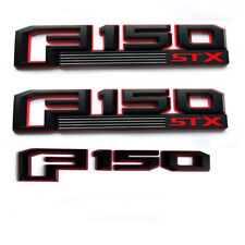 3pack OEM F150 STX Emblems Fender Badges 3D for F-150 STX Genuine Black Red picture