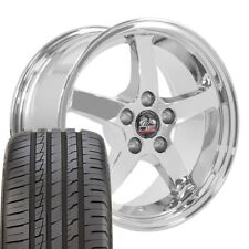 17 inch Chrome Rims & 245/45ZR17 Tires SET Fits 1994-2004 Mustang Cobra R Style picture