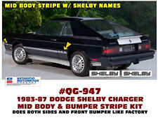 QG-947 1983-1987 DODGE SHELBY CHARGER - SIDE & BUMPER STRIPE KIT - LICENSED picture