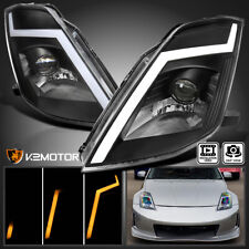 Black Fits 2003-2005 350Z Z33 Switchback LED Signal Projector Headlights Lamps picture