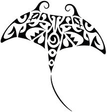 A tribal manta ray vinyl decal or sticker many colors to choose from, vinyl cut. picture