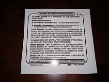 New 1980-1981 Buick Le Sabre-Electra Engine Start Instructions Sun Visor Label picture