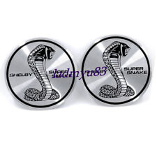 2X For Shelby Cobra Snake Silver Round Badge Emblem Sticker Aluminum Sign Decal picture