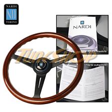 ITALY NARDI CLASSIC 360MM STEERING WHEEL MAHOGANY WOOD WITH BLACK SPOKE  picture