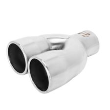 Dual Pipe Exhaust Tip Stainless Steel Weld On Chrome Muffler 2 3/8