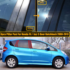 6Pcs Gloss Black Pillar Posts Door Trim For Honda Fit / Jazz Hatchback 2008-2013 picture