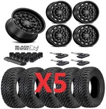 17 ARSENAL WHEELS 35125017 BLACK RHINO TIRES PACKAGE MT MUD SET OF 5 FITS JEEP picture