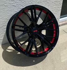 Gloss Black Camaro ZL1 Style Wheels RED LIP 2010-2023 SS/RS/LS/ZL1 20x10/20x11