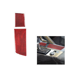 For Chevrolet Corvette C7 2014-2019 Red Carbon Fiber Water Cup Holder Cover Trim picture