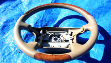 96-98 Volvo OEM 960 S90 V90 Tan Real WOOD Leather Steering Wheel Clean picture