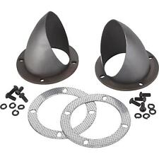 3.50 Lake Style Exhaust Header Turn-Outs, Plain Steel Finish, Pair picture