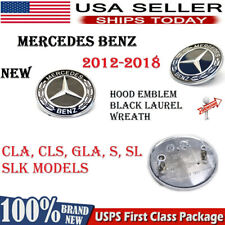 AMG Black Hood Emblem Laurel Wreath Flat badge Mercedes Benz GT CLA CLS SL CLS picture