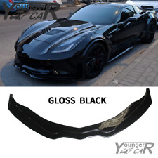 Front Bumper Lip Fits 2014-2019 Corvette C7 Z06 STG Stage Splitter Gloss Black picture