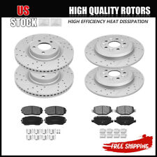Front & Rear Drilled Rotors + Brake Pads for 2011 - 2014 Ford Edge Lincoln MKX picture