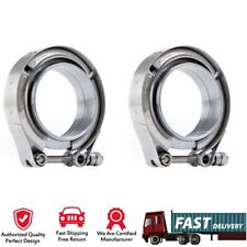 2x 2.25'' V-Band Flange Clamp for Turbo Downpipe Exhaust Pipe Stainless Steel picture