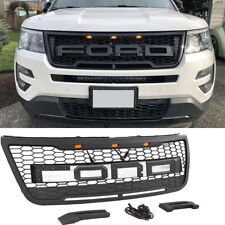 Grill for FORD Explorer 2012-2015 Raptor Style Grill W/Led&Letters Bumper Mesh picture