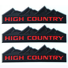 3x HIGH COUNTRY Emblem Badges door tailgate Silverado F Genuine Black Red picture