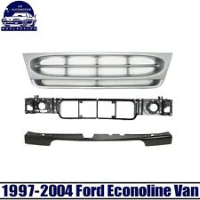 New Front Grille Assembly +Header Panel +Filler For 1997-2004 Ford Econoline Van picture