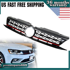 Black Grill W/Red Trim For 2015 2016 2017 VW Volkswagen Jetta Front Upper Grille picture