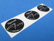FURY LOGO DOMED DECAL EMBLEM STICKER SET OF THREE M-#196 NEW OLD STOCK picture
