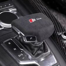 Black Leather S Line Interior Gear Shift Knob Cover Trim For Audi A4 A5 A6 Q5 Q7 picture