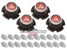 Holden Torana LC Wheel Centre Caps RED + Acorn Nuts 4 wheels rims picture