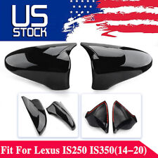 For 13-20 Lexus Gs350 Gs450H Gsf Stick-On Gloss Black Side Mirror Cover Caps picture
