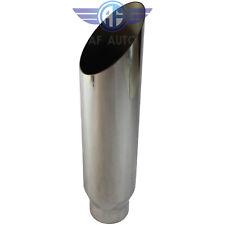 18 inch Long 3 Inlet 4 Outlet Rolled End Angle Cut Truck Exhaust Tip Tail Pipe picture