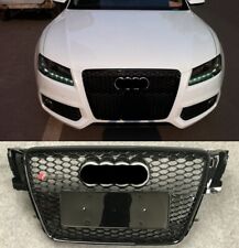 Black Front Bumper Honeycomb Grille For Audi A5 S5 2008-2011 Update to RS5 picture
