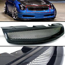 For: 03-07 G35 2DR Badgeless Real Carbon Fiber Bumper Hood Mesh Grill Grille picture