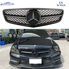 Gloss Black AMG Style Front Grille Grill + Star For Benz W204 C250 C350 08-13 picture
