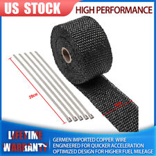 50mm*5M Titanium Exhaust Heat Wrap Roll Cable Pipe Tape and 5 Stainless Ties Kit picture