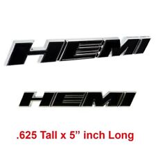 2x OEM Hemi Emblems Badges Side oblique for Challenger Chrysler L Chrome Black picture