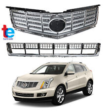 Front Bumper Upper+Lower Grille Chrome Grill Set For 2013-2016 Cadillac SRX picture