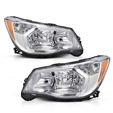 For 2014 2015 2016 Subaru Forester Halogen Chrome Headlights Headlamps L+R Pairs picture
