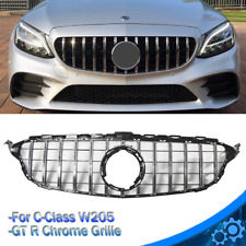 Chrome GT R Front Grille For Mercedes Benz C-Class W205 C300 C43 2019-2021 Grill picture