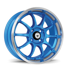 1 New Blue With Machined Lip Konig Lightning 15X7 38 4-100 Wheel picture