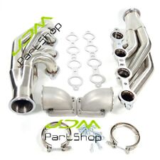 For CHEVY LS1 LS6 LSX POLISHED STAINLESS STEEL TWIN TURBO MANIFOLDS FRONT MOUNT picture