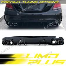 C43 Style Rear Diffuser + Exhaust Tips for Mercede W205 C250 C300 AMG Sedan picture