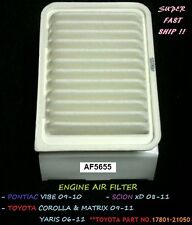 Engine Air Filter For 09-18 Corolla Yaris Matrix Pontiac Vibe Scion xD Great Fit picture
