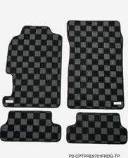 P2M FRONT & REAR Checkered Carpet Floor Mats for Honda Prelude BB6 97-01 New picture