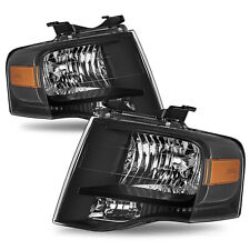 Ford Expedition For 2007-2014 Black Housing Amber Corner Headlight Headlamp Set picture