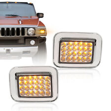 For 2003-2009 Hummer H2 Base Pair Front Chrome LED Turn Signal Light picture