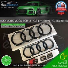 Audi SQ5 Rings Emblem Gloss Black Front Rear Trunk Badge OEM 3PC Set 2010-2020 picture