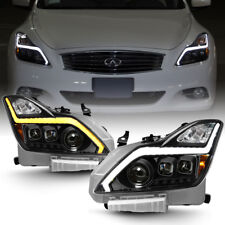 Black LED Switchback Headlights w/ Sequential Signal For 2008-2015 G37 Q60 Coupe picture