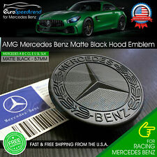 AMG Front Hood Emblem Matte Black Flat Laurel Wreath Badge Mercedes Benz 57mm C picture