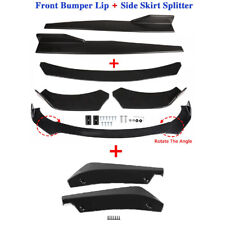 Glossy Black Front Bumper Spoiler Body Kit+Side Skirt+Rear Lip For Universal picture