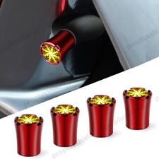 Universal Red Wheel Tire Air Valve Caps Stem Cover Truck cars SUV Energy Blast picture