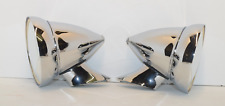 Pair Universal Chrome Metal Bullet Sports Mirrors Shelby Cobra 350 Mustang-ETC picture